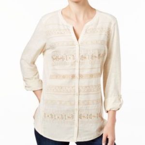 NEW PETITE MEDIUM PM EMBROIDERED SHIRT LOT1546